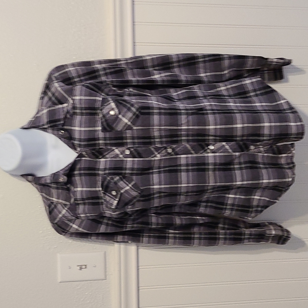 OP Pearl Button Down Plaid Top